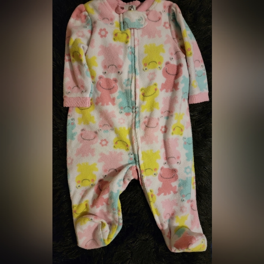 Little Me Happy Frog Snuggly Warm One-piece Footie Pajama